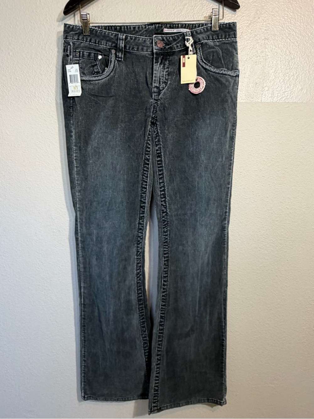 Buffalo David Bitton Corduroy Washed Gray Bootcut Jeans 100% Cotton
